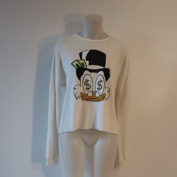 Lauren Moshi x Disney White Graphic Lee Scrooge Sweatshirt Small - Picture 2 of 9